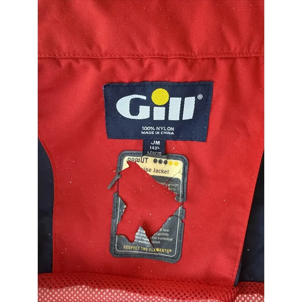 Gill Cruise Jacket Junior M 143-149cm Red Navy Waterproof Sailing Rain Jacket